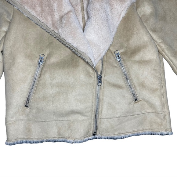 Suede faux fur moto jacket - Picture 6 of 8